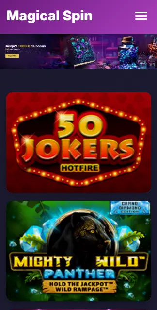 Fonctionnalités principales de MAGICAL SPIN CASINO
