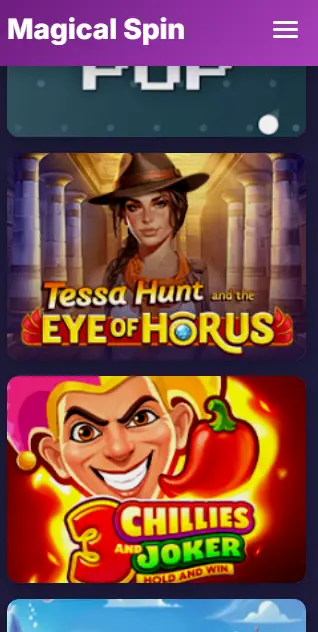 Inscription depuis un MAGICAL SPIN CASINO
